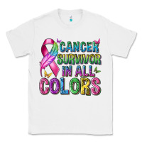 White cancer survivor in all colors Classic Tee - texasbilliewilder
