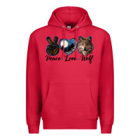 Cardinal peace love wolf head Premium Hoodie - LillyAllenDesigns