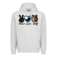 Dove Grey peace love wolf head Premium Hoodie - LillyAllenDesigns