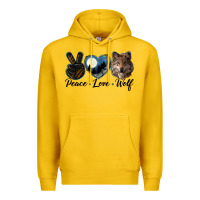 Lemon peace love wolf head Premium Hoodie - LillyAllenDesigns