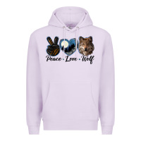 Lilac peace love wolf head Premium Hoodie - LillyAllenDesigns