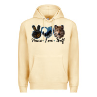 Pina Colada peace love wolf head Premium Hoodie - LillyAllenDesigns