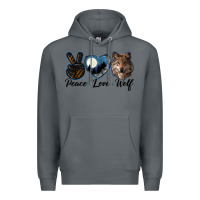 Rock peace love wolf head Premium Hoodie - LillyAllenDesigns