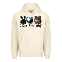 Sandshell peace love wolf head Premium Hoodie - LillyAllenDesigns