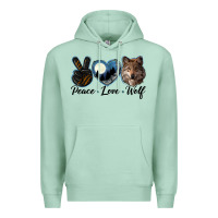 Peace Love Wolf Head Premium Hoodie | Teevron
