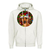 Christmas Dachshund Zipper Hoodie | Teevron
