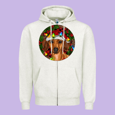 Zipper Hoodie Christmas Dachshund