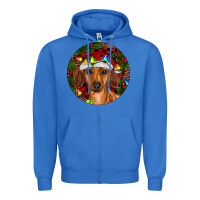 True Royal Christmas Dachshund Zipper Hoodie - RanaPortraitStore