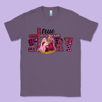 Pink Christmas True Story Holy Family Classic Tee Designed By Ranaportraitstore
