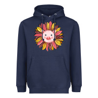 Navy pig sunflower Heavyweight Hoodie - RanaPortraitStore