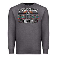 Charcoal Heather summer night & dirt track lights Premium Sweatshirt - CowhideDigitalArt