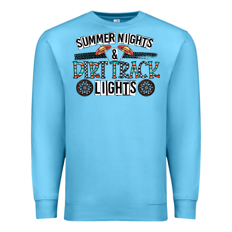 Summer Night & Dirt Track Lights Premium Sweatshirt by CowhideDigitalArt | Teevron