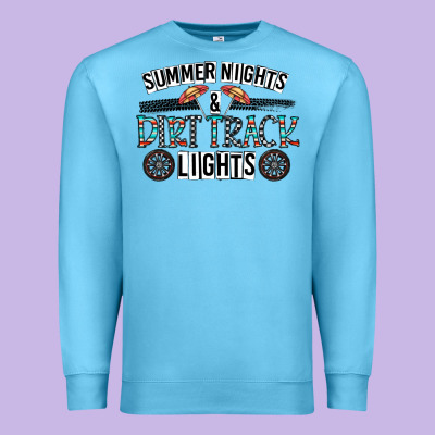 Summer Night & Dirt Track Lights Premium Sweatshirt Designed By Cowhidedigitalart