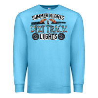 Ocean Blue summer night & dirt track lights Premium Sweatshirt - CowhideDigitalArt