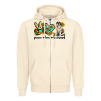 Sandshell peace love st. bernard Zipper Hoodie - texasbilliewilder