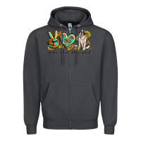 Smoke peace love st. bernard Zipper Hoodie - texasbilliewilder