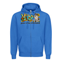 True Royal peace love st. bernard Zipper Hoodie - texasbilliewilder