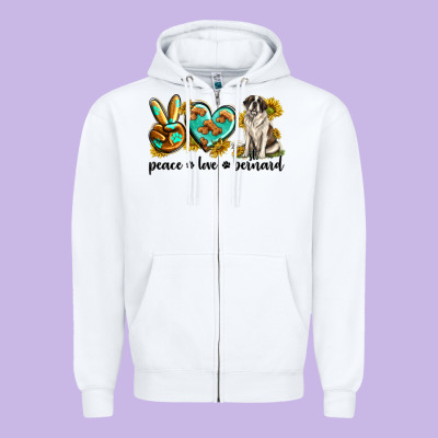 Zipper Hoodie peace love st. bernard