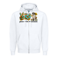 White peace love st. bernard Zipper Hoodie - texasbilliewilder