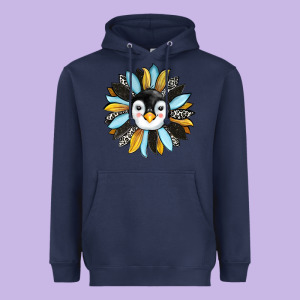 Penguin Sunflower Heavyweight Hoodie Designed By Ranaportraitstore