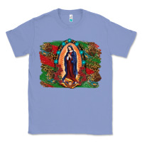 Colony Blue Mexican Flag Lady Of Guadalupe Distressed Backgrou Classic Tee - RanaPortraitStore