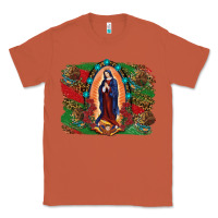 Copper Mexican Flag Lady Of Guadalupe Distressed Backgrou Classic Tee - RanaPortraitStore