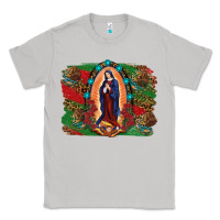 Moon Dust Mexican Flag Lady Of Guadalupe Distressed Backgrou Classic Tee - RanaPortraitStore