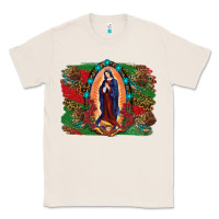 Natural Mexican Flag Lady Of Guadalupe Distressed Backgrou Classic Tee - RanaPortraitStore