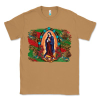 Toasted Coconut Mexican Flag Lady Of Guadalupe Distressed Backgrou Classic Tee - RanaPortraitStore