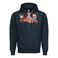 Navy pigs coffee cups Zipper Hoodie - texasbilliewilder