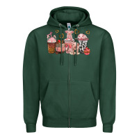 Sports Green pigs coffee cups Zipper Hoodie - texasbilliewilder