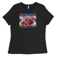 Black american truck 4th of july mousepad Ladies Tee - BarkalooDesign