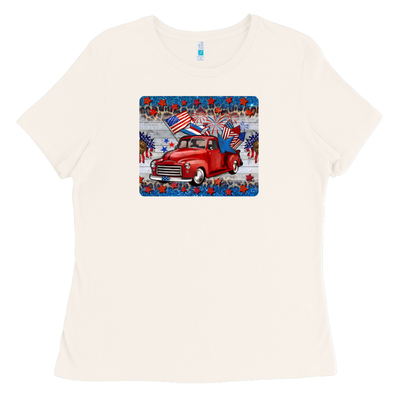American Truck 4th Of July Mousepad Ladies Tee by BarkalooDesign | Teevron