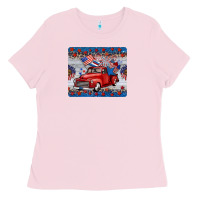 Bubblegum Pink american truck 4th of july mousepad Ladies Tee - BarkalooDesign