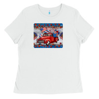 White american truck 4th of july mousepad Ladies Tee - BarkalooDesign
