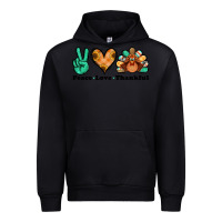 Black peace love thankful turkey Urban Hoodie - Jasminsmagicworld