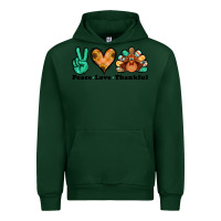 Forest Green peace love thankful turkey Urban Hoodie - Jasminsmagicworld