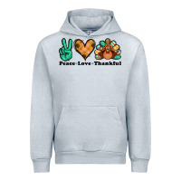 Heather Grey peace love thankful turkey Urban Hoodie - Jasminsmagicworld
