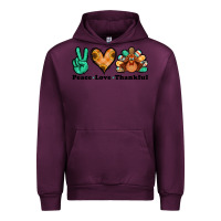Mauve Wine peace love thankful turkey Urban Hoodie - Jasminsmagicworld