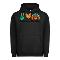 Pigment Black peace love thankful turkey Urban Hoodie - Jasminsmagicworld