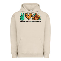 Pigment French Oak peace love thankful turkey Urban Hoodie - Jasminsmagicworld