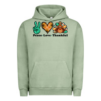 Pigment Oil Green peace love thankful turkey Urban Hoodie - Jasminsmagicworld