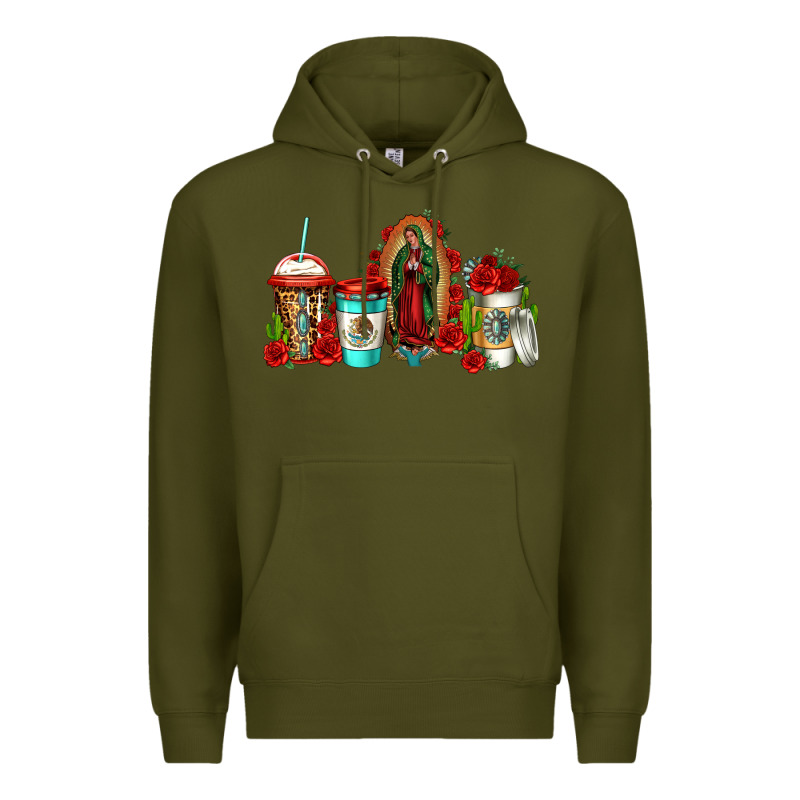 Lady Of Guadalupe Coffee Premium Hoodie by Jasminsmagicworld | Teevron