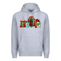 Heather Grey lady of guadalupe coffee Premium Hoodie - Jasminsmagicworld