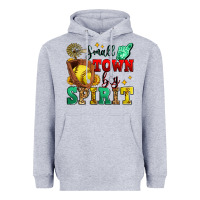 Heather Grey small town big spirit softball Heavyweight Hoodie - Zillion Design Studio