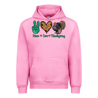 Fuchsia Pink peace love thanksgiving Urban Hoodie - Jasminsmagicworld