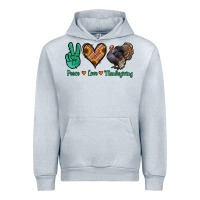Heather Grey peace love thanksgiving Urban Hoodie - Jasminsmagicworld