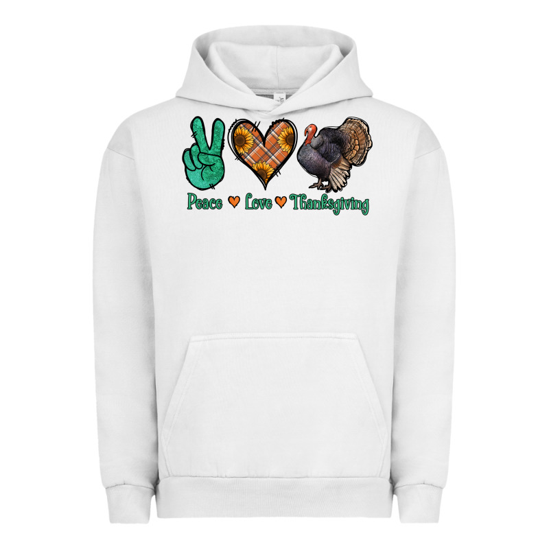 Peace Love Thanksgiving Urban Hoodie by Jasminsmagicworld | Teevron