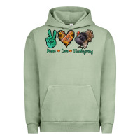 Pigment Oil Green peace love thanksgiving Urban Hoodie - Jasminsmagicworld