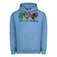 Pigment Pebble Blue peace love thanksgiving Urban Hoodie - Jasminsmagicworld